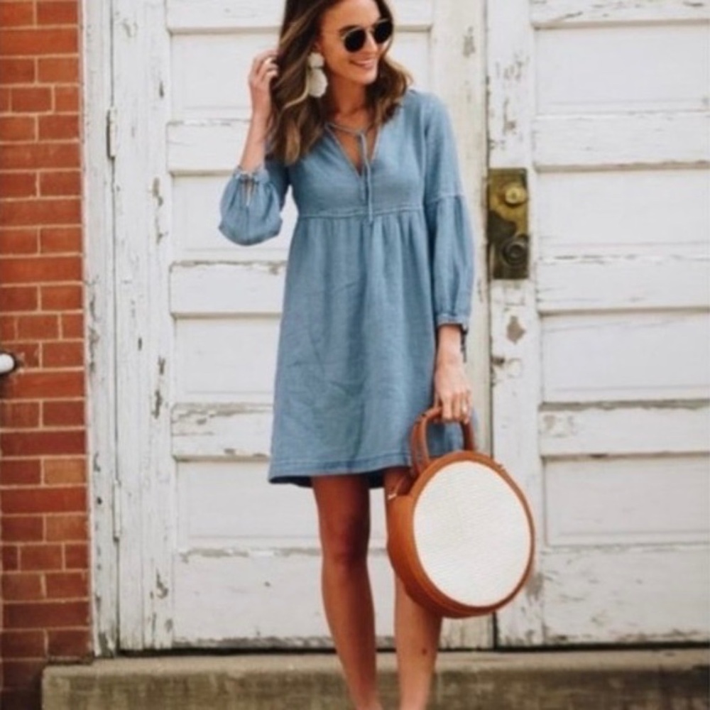 Madewell Indigo Peasant Dress